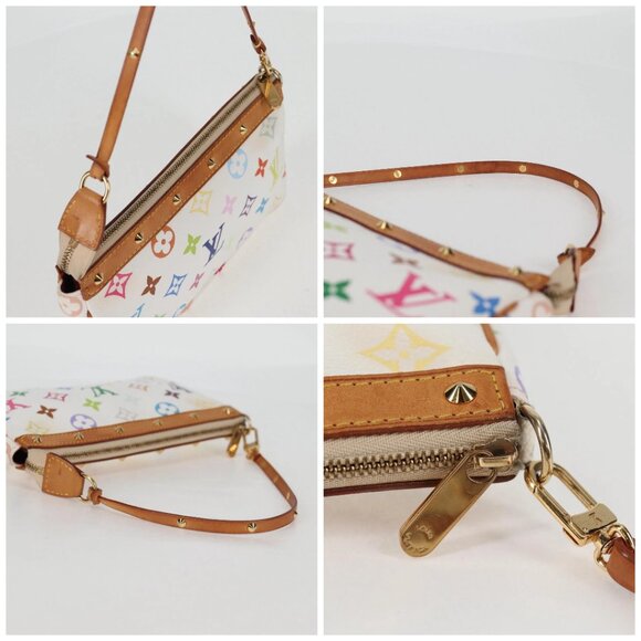 LOUIS VUITTON Multicolor Pochette Accessoires Pouch White M92649 LV Auth 131817V - Picture 16 of 16
